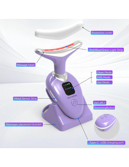 Masajeador Facial MIUTARMINI LED 7 Colores para Mujeres