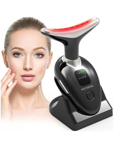 Masajeador Facial MIUTARMINI Negro con Luz Roja y 3 Modos