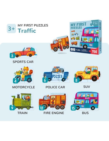 Rompecabezas TOI 6 Paquetes Animales Piezas Grandes 24x24cm