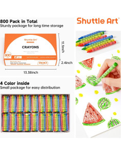 Conjunto de Crayones Shuttle Art 800 Crayones Multicolor 2