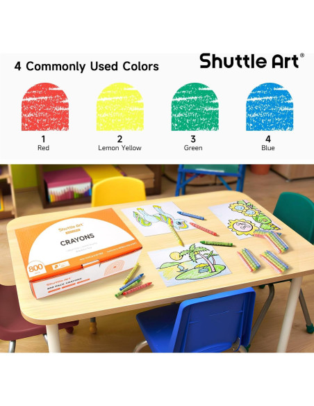 Conjunto de Crayones Shuttle Art 800 Crayones Multicolor