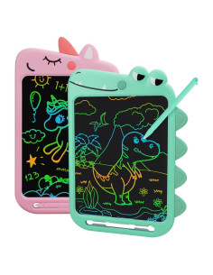 Tableta de Escritura LCD Fullware 10" Verde-Rosa para Niños