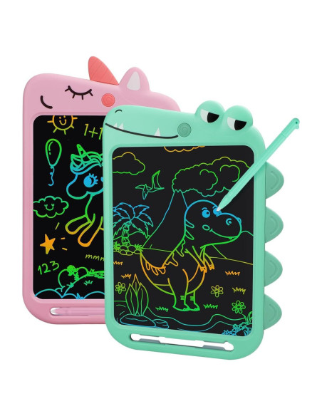 Tableta de Escritura LCD Fullware 10" Verde-Rosa para Niños