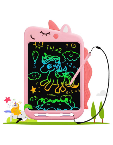 Tableta de Escritura LCD Fullware 10 Pulgadas Unicornio Rosa