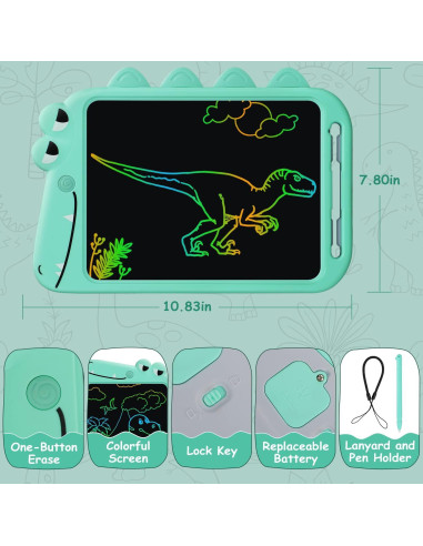 Tableta de Escritura LCD Fullware 10" Verde-Rosa para Niños