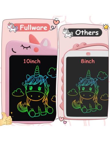 Tableta de Escritura LCD Fullware 10 Pulgadas Unicornio Rosa