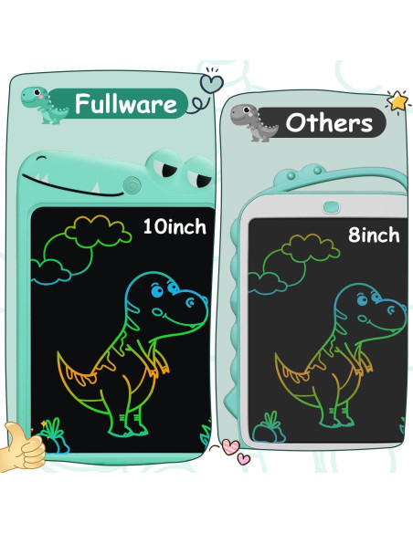 Tableta de Escritura LCD Fullware 10" Verde-Rosa para Niños