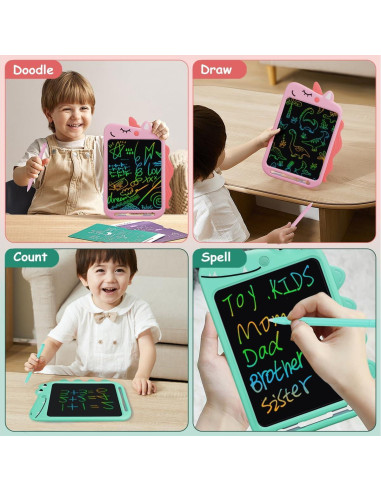 Tableta de Escritura LCD Fullware 10" Verde-Rosa para Niños