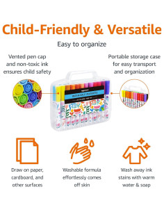 Marcadores Lavables Amazon Basics Punta Fina 24 Colores 2