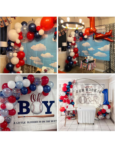 Arco de globos Isndare rojo azul blanco para fiestas