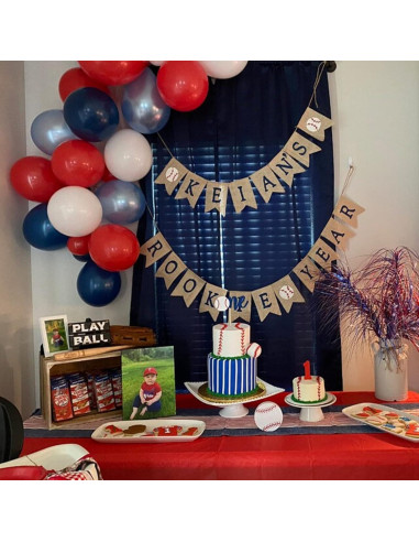 Arco de globos Isndare rojo azul blanco para fiestas