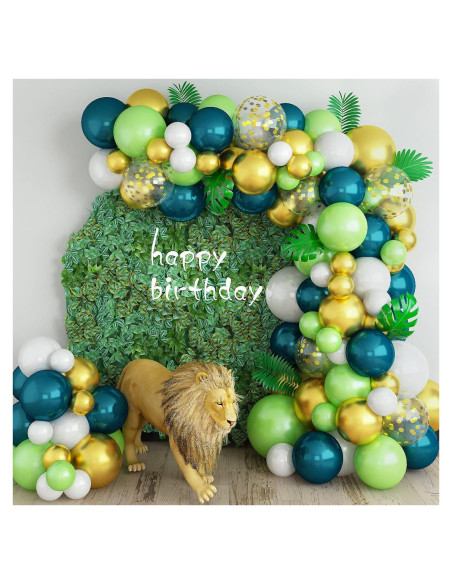 Arco de Globos Isndare Verde Blanco Dorado 91 Piezas