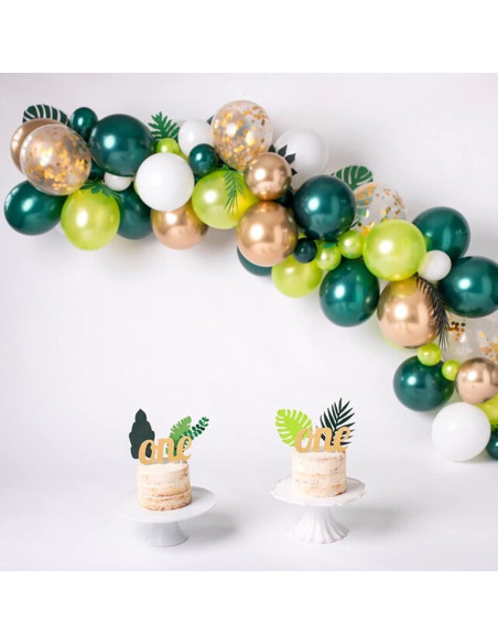 Arco de Globos Isndare Verde Blanco Dorado 91 Piezas