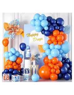Guirnalda de Globos Naranja y Azul Isndare 45 cm 25 cm 12 cm