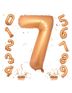 Globo Número 7 Naranja Gigante 101,6 cm Autoinflable