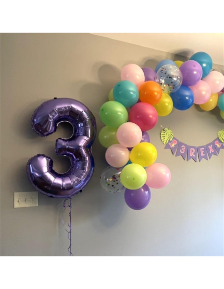 Globo de Número 7 Morado Mylar 101,6 cm para Cumpleaños