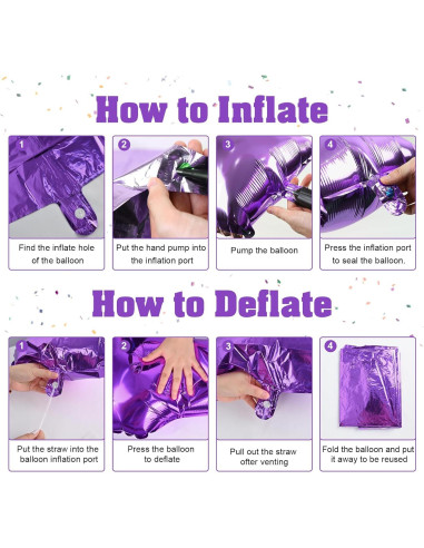 Globo de Número 7 Morado Mylar 101,6 cm para Cumpleaños