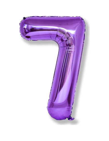 Globo de Número 7 Morado Mylar 101,6 cm para Cumpleaños