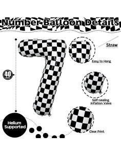 Globo Número 7 Cuadros Isndare 101,6 cm para Fiestas 2