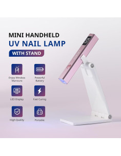 Lámpara de Uñas Inalámbrica AIRSEE Rosa, Secado Rápido UV 2