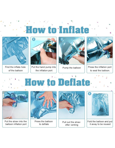 Globo de Número 2 Azul Perla 100 cm Autoinflable