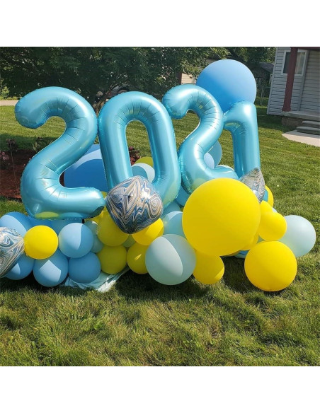Globo de Número 2 Azul Perla 100 cm Autoinflable