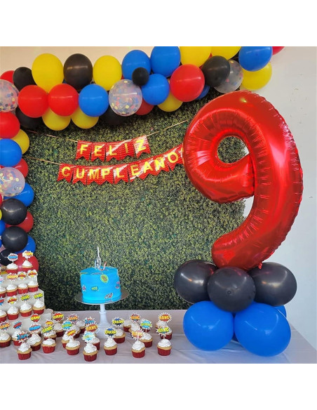 Globo Gigante Número 9 Rojo 101,6 cm para Cumpleaños