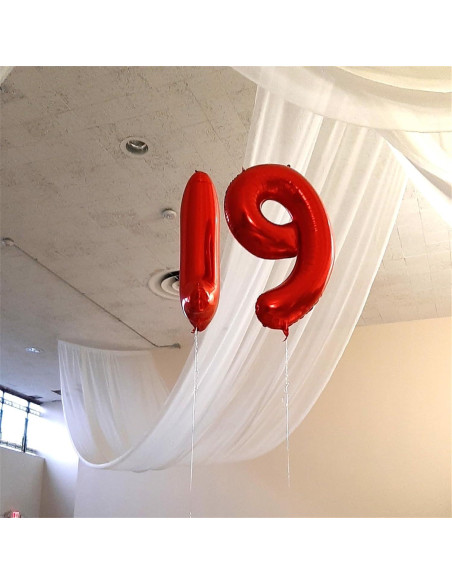 Globo Gigante Número 9 Rojo 101,6 cm para Cumpleaños