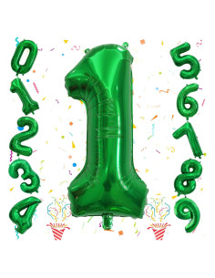Globo Número 1 Verde Oscuro 101,6 cm para Fiestas