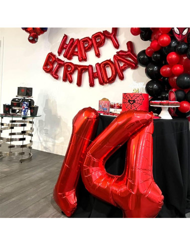 Globo de Número 4 Rojo 101,6 cm Autoinflable para Fiestas