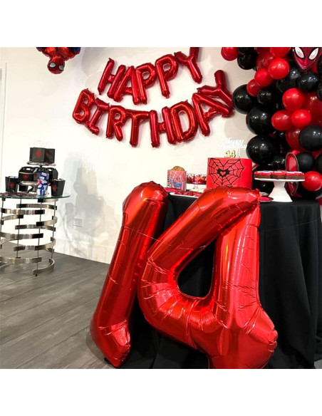 Globo de Número 4 Rojo 101,6 cm Autoinflable para Fiestas