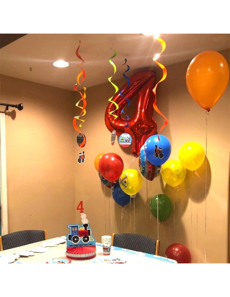 Globo de Número 4 Rojo 101,6 cm Autoinflable para Fiestas