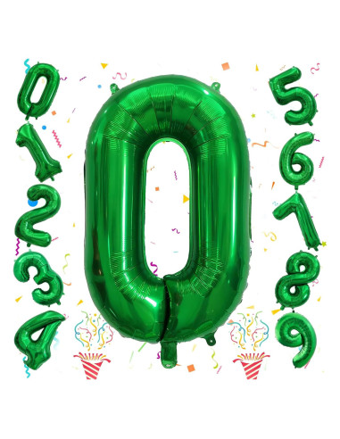 Globo de Número 0 Verde Oscuro 101,6 cm para Fiestas
