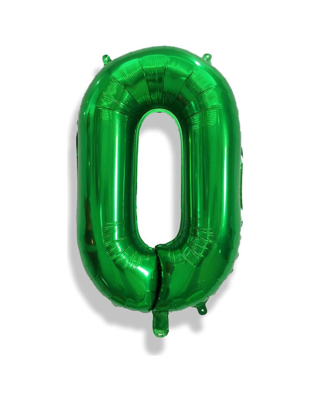 Globo de Número 0 Verde Oscuro 101,6 cm para Fiestas