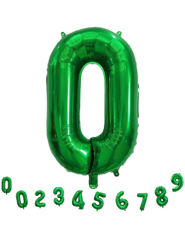 Globo de Número 0 Verde Oscuro 101,6 cm para Fiestas