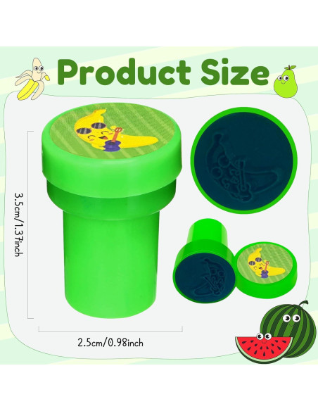 Sellos de Fiesta de Frutas Cinrobiye 24 Pcs Tutti Frutti Sellos de Fiesta de Frutas Cinrobiye 24 Pcs Tutti Frutti