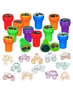 Sellos de Fiesta Camiones Monstruo Cinrobiye 24 Pcs