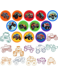 Sellos de Fiesta Camiones Monstruo Cinrobiye 24 Pcs 2