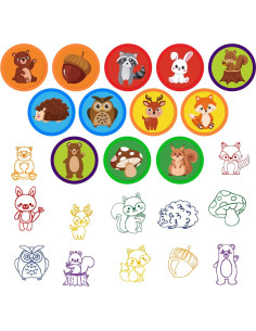 Sellos de Fiesta Cinrobiye 24 PCS Animales del Bosque 2