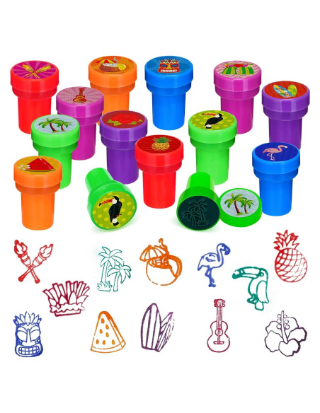 Sellos Luau Hawaiano 24 Pcs Cinrobiye para Fiesta Tropical