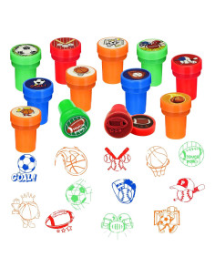 Sellos Temáticos de Deportes Cinrobiye 24 Pcs Pre-Inkados