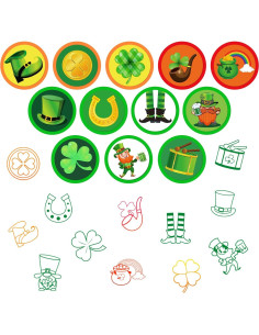 24 Sellos Fiesta San Patricio Cinrobiye 3,81 cm Verde 2