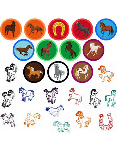 Sellos de Caballo Cinrobiye 24 Pcs para Fiestas y Manualidades