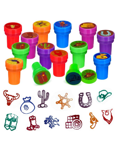 Sellos de Fiesta Vaquero 24 Pcs Cinrobiye para Niños