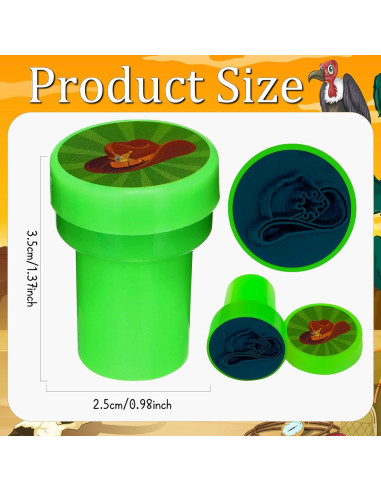 Sellos de Fiesta Vaquero 24 Pcs Cinrobiye para Niños