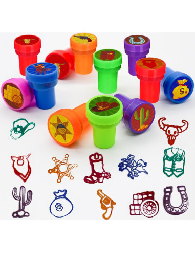 Sellos de Fiesta Vaquero 24 Pcs Cinrobiye para Niños