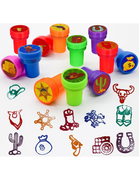 Sellos de Fiesta Vaquero 24 Pcs Cinrobiye para Niños