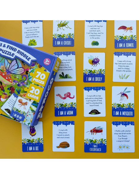 Puzzle Quokka 70 Piezas Insectos para Niños 4 a 8 Años Puzzle Quokka 70 Piezas Insectos para Niños 4 a 8 Años