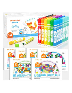 Marcadores de Puntos Shuttle Art 48 Unidades + 6 Libros Actividades