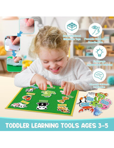 Piezas de Tablero de Fieltro ALSLEA 90 Pcs Animales Educativos 2